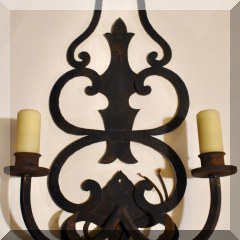 D28. Wrought iron 2-light sconce. 24”h - $48